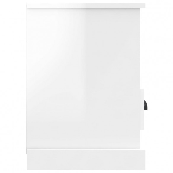 Meuble TV blanc brillant 80x35x50 cm bois d'ingénierie