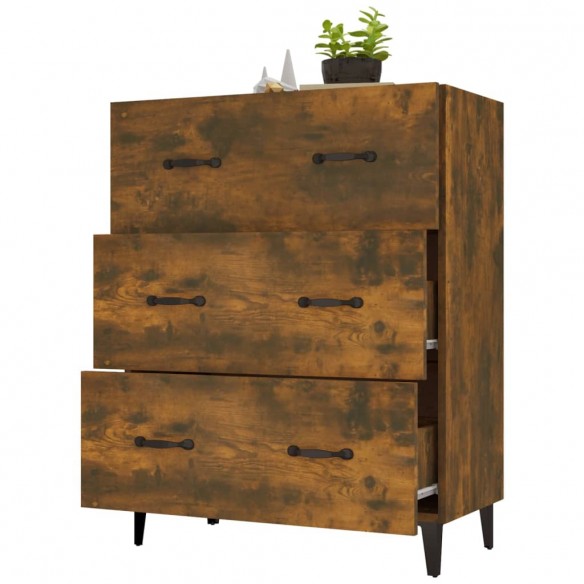 Buffet chêne fumé 69,5x34x90 cm bois d'ingénierie