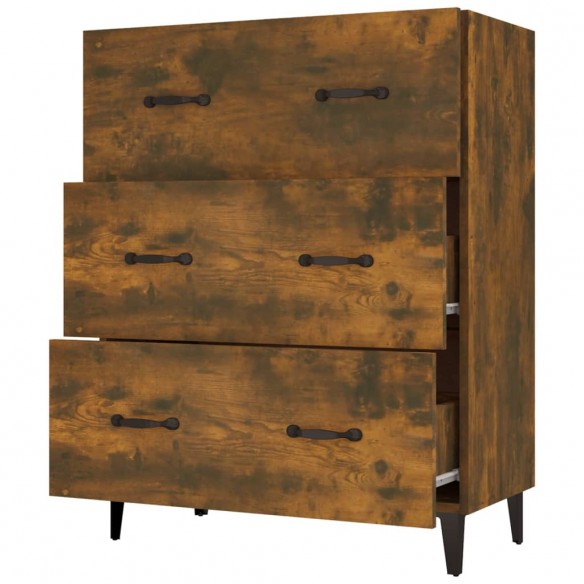 Buffet chêne fumé 69,5x34x90 cm bois d'ingénierie