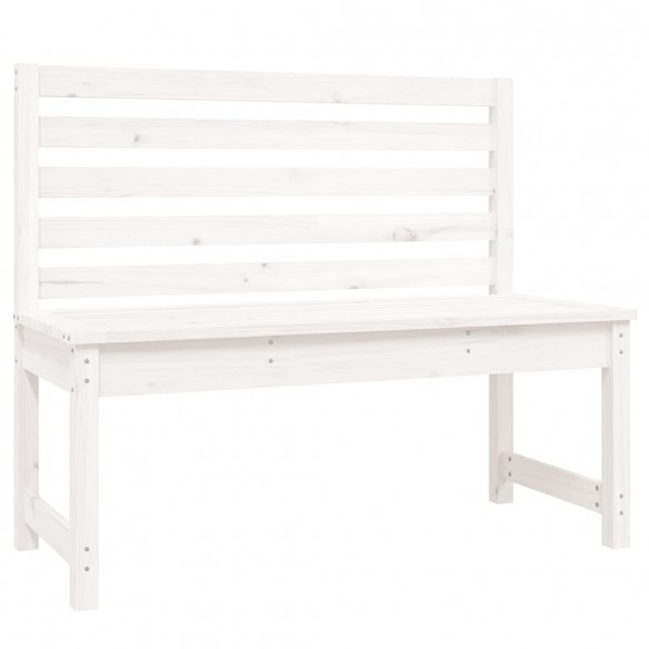 Banc de jardin blanc 109 cm bois massif de pin