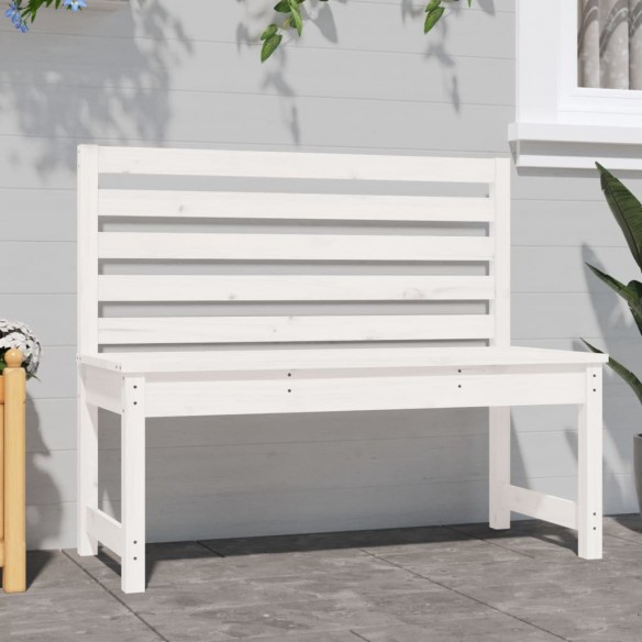 Banc de jardin blanc 109 cm bois massif de pin