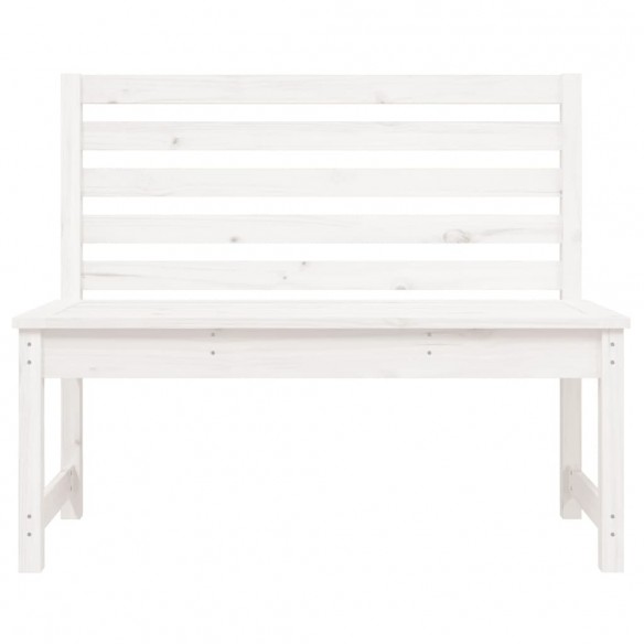 Banc de jardin blanc 109 cm bois massif de pin