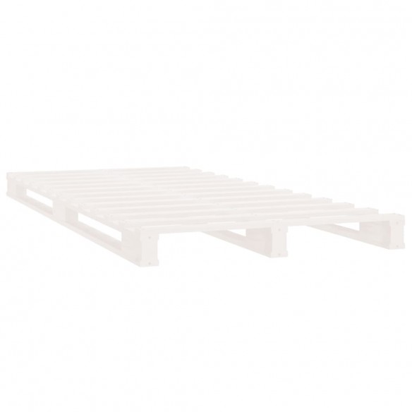 Cadre de lit Blanc 75x190 cm Bois pin massif Petit simple