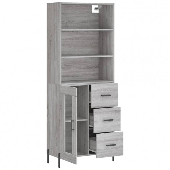 Buffet haut Sonoma gris 69,5x34x180 cm Bois d'ingénierie