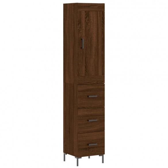 Buffet haut Chêne marron 34,5x34x180 cm Bois d'ingénierie