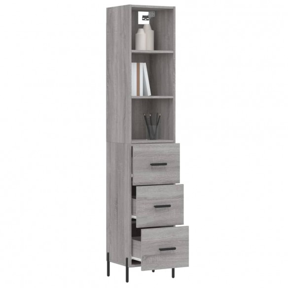 Buffet haut Sonoma gris 34,5x34x180 cm Bois d'ingénierie