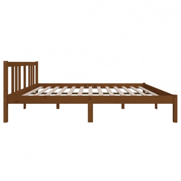 Cadre de lit Marron miel Bois massif 140x190 cm