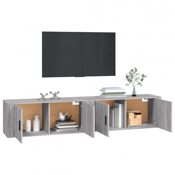 Meubles TV muraux 2 pcs sonoma gris 100x34,5x40 cm