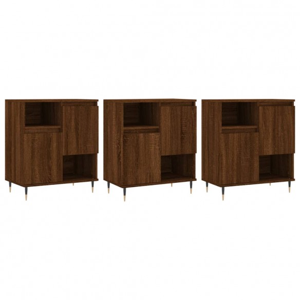 Buffets 3 pcs Chêne marron Bois d'ingénierie