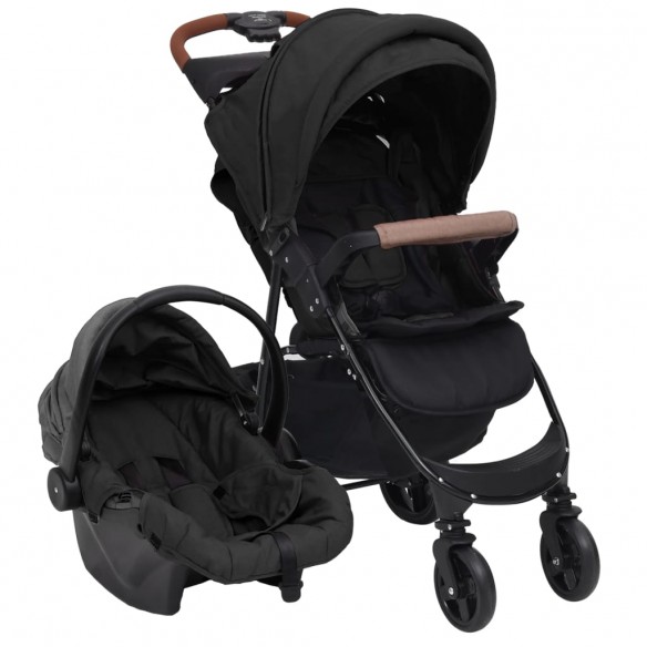 Poussette pour bébé 3-en-1 Anthracite Acier