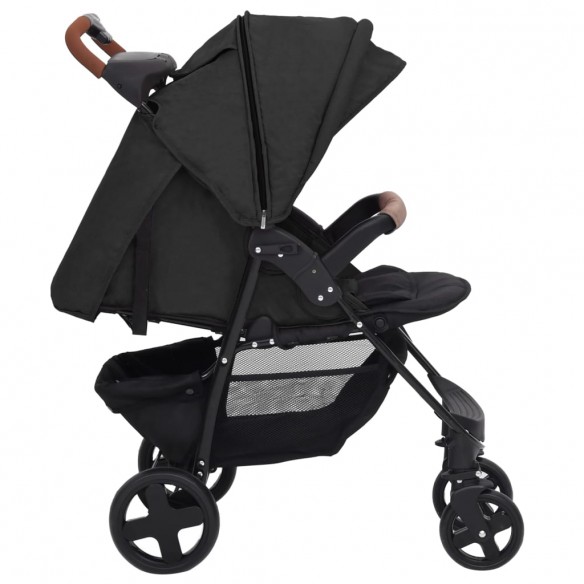 Poussette pour bébé 3-en-1 Anthracite Acier