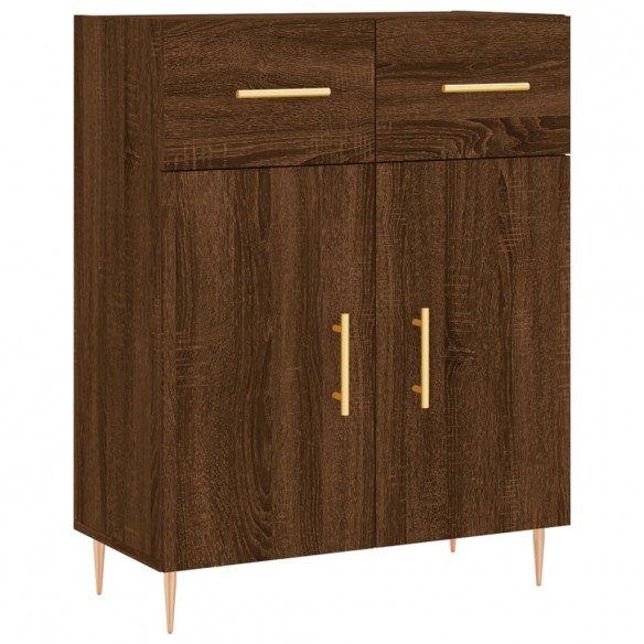 Buffet haut Chêne marron 69,5x34x180 cm Bois d'ingénierie