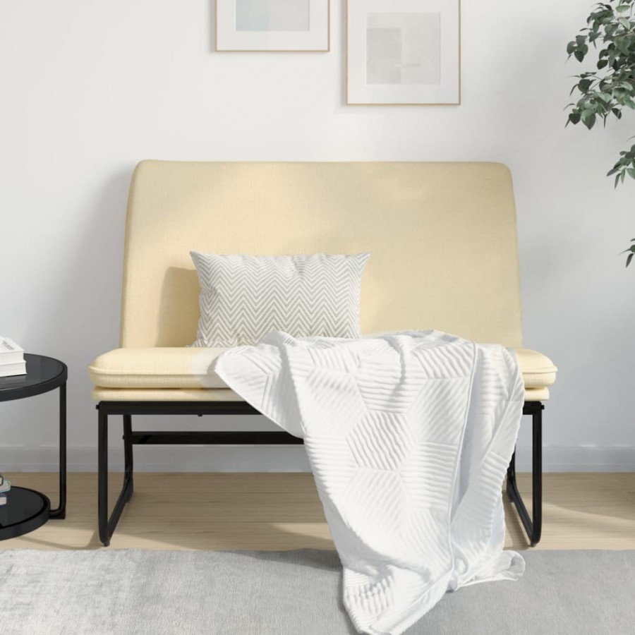 Banc Crème 100x75x76 cm Tissu