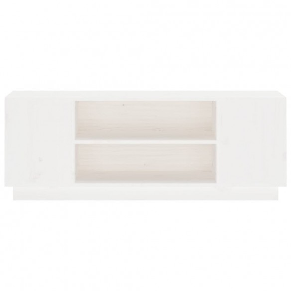 Meuble TV Blanc 110x35x40,5 cm Bois de pin massif