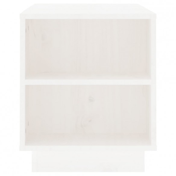 Meuble TV Blanc 110x35x40,5 cm Bois de pin massif