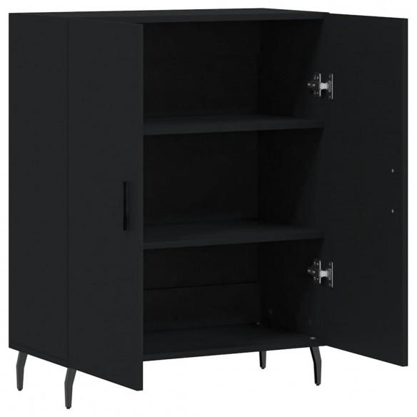 Buffet noir 69,5x34x90 cm bois d'ingénierie