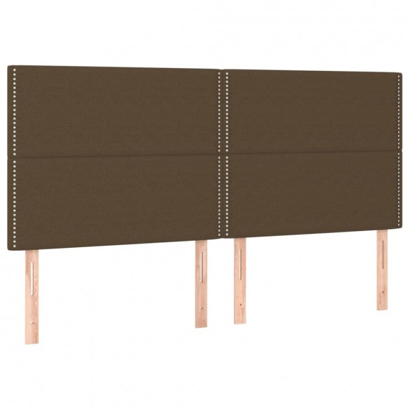 Têtes de lit 4 pcs Marron Foncé 80x5x78/88 cm Tissu