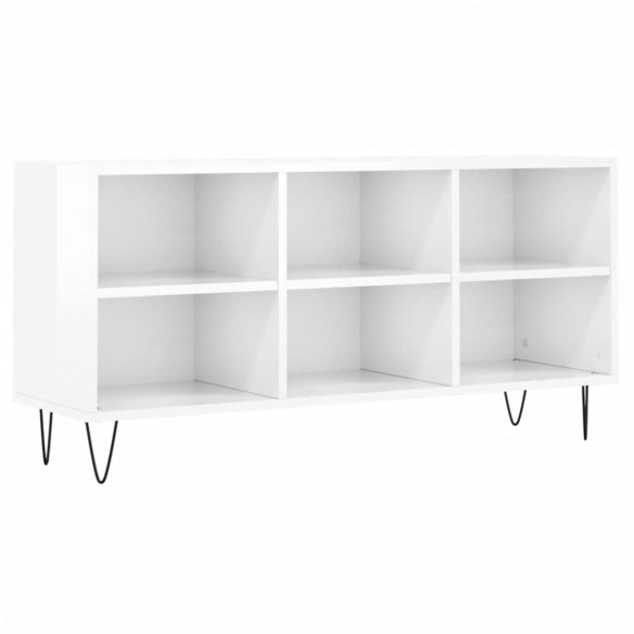 Meuble TV blanc brillant 103,5x30x50 cm bois d'ingénierie