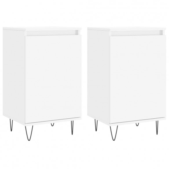 Buffets 2 pcs blanc 40x35x70 cm bois d’ingénierie