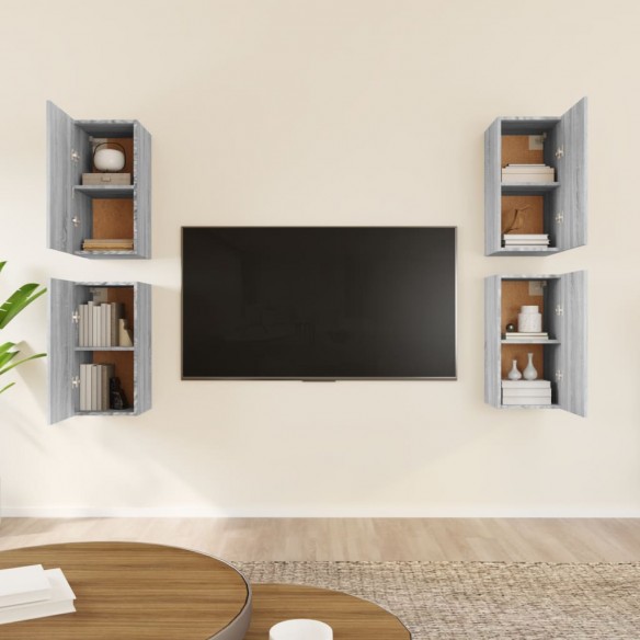 Meubles TV 4 pcs Sonoma gris 30,5x30x60 cm Bois d'ingénierie