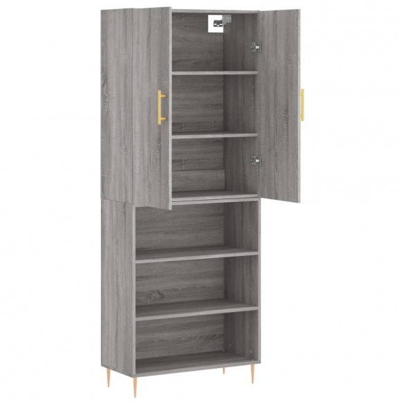 Buffet haut Sonoma gris 69,5x34x180 cm Bois d'ingénierie