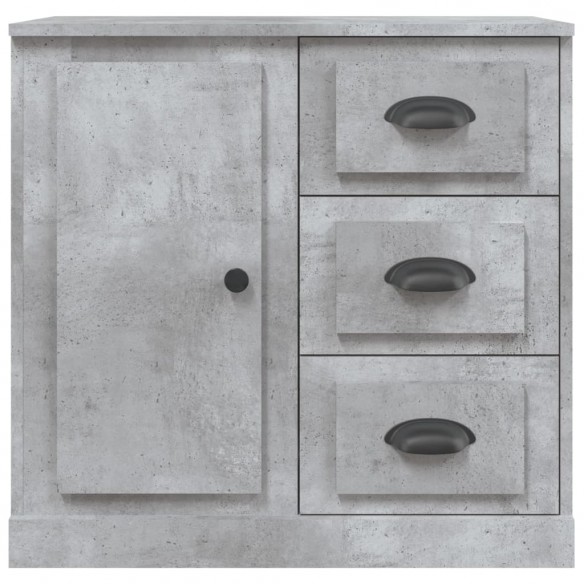 Buffets 2 pcs gris béton bois d'ingénierie