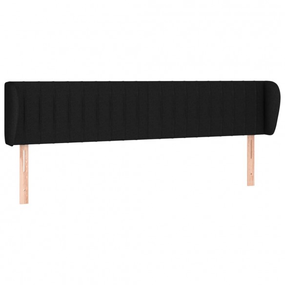 Tête de lit avec oreilles Noir 203x23x78/88 cm Tissu