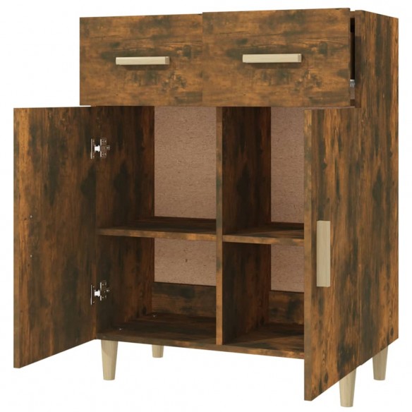 Buffet Chêne fumé 69,5x34x89 cm Bois d'ingénierie