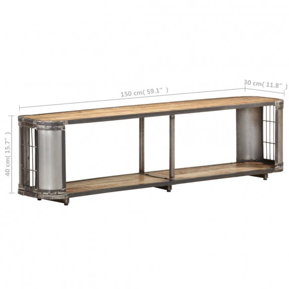 Meuble TV 150x30x40 cm Bois massif de manguier