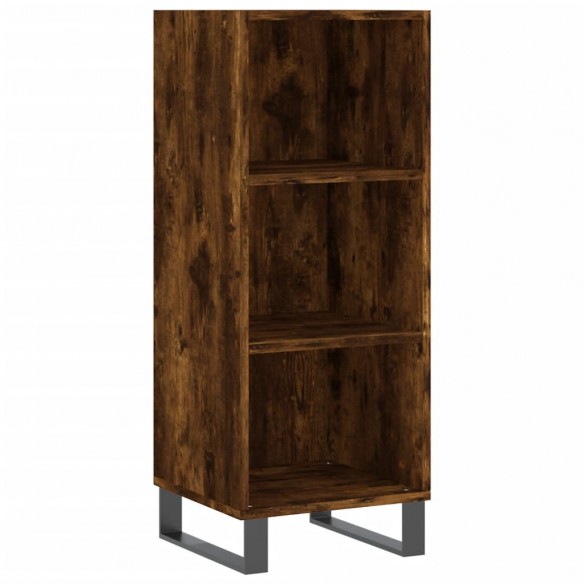 Buffet haut Chêne fumé 34,5x32,5x180 cm Bois d'ingénierie