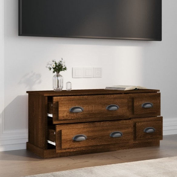 Meuble TV chêne marron 100x35,5x45 cm bois d'ingénierie