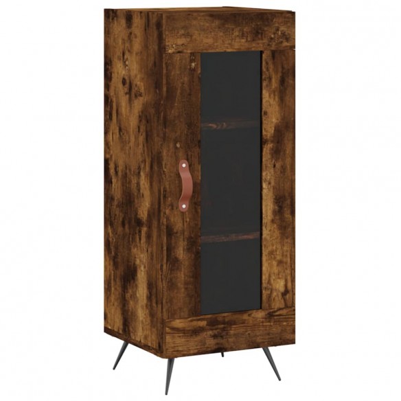 Buffet haut Chêne fumé 34,5x34x180 cm Bois d'ingénierie