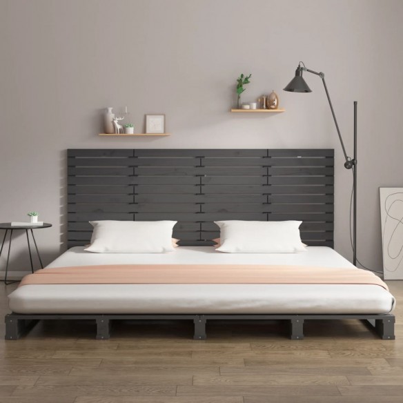 Tête de lit murale Gris 166x3x91,5 cm Bois massif de pin