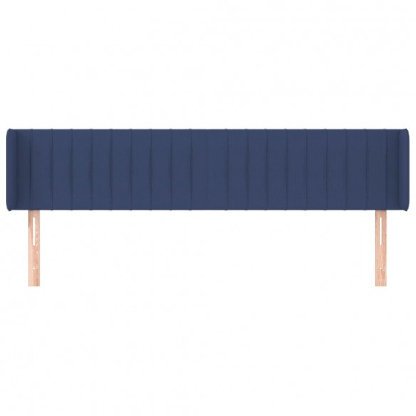 Tête de lit avec oreilles Bleu 203x16x78/88 cm Tissu