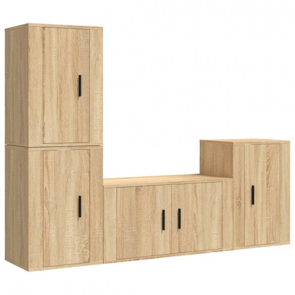 Ensemble de meubles TV 4 pcs Chêne sonoma Bois d'ingénierie