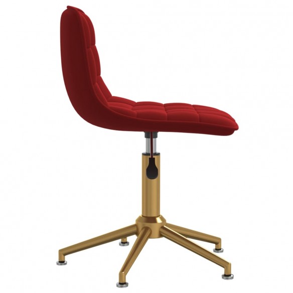 Chaises pivotantes salle à manger 2 pcs Rouge bordeaux Velours