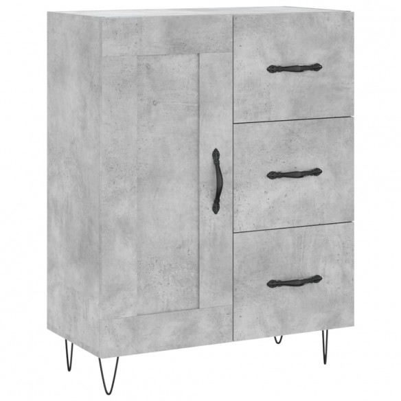 Buffet gris béton 69,5x34x90 cm bois d'ingénierie