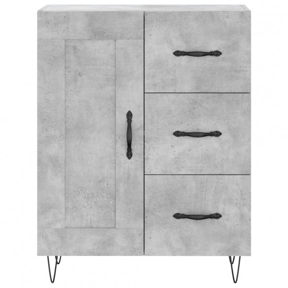 Buffet gris béton 69,5x34x90 cm bois d'ingénierie