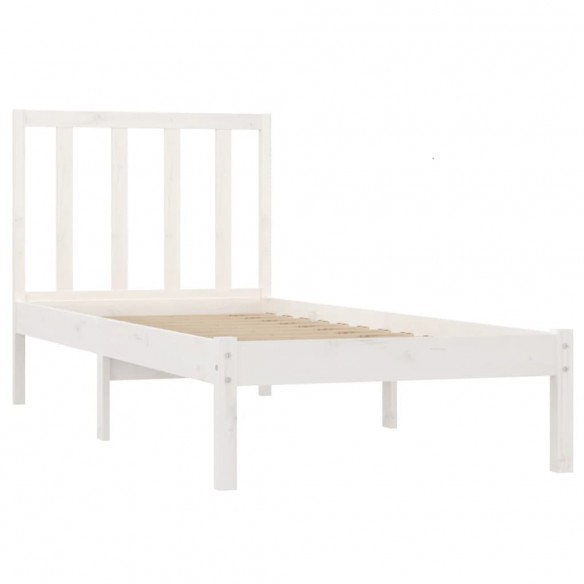 Cadre de lit Blanc Bois de pin massif 90x200 cm