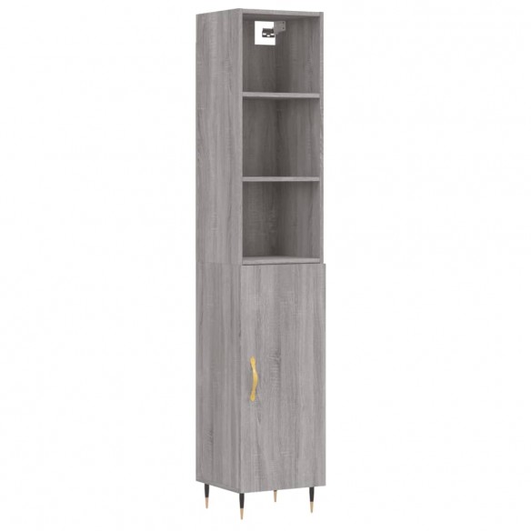 Buffet haut Sonoma gris 34,5x34x180 cm Bois d'ingénierie