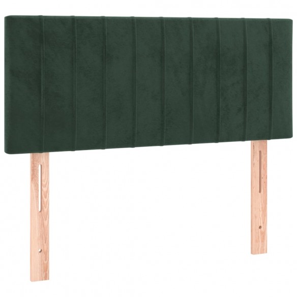 Cadre de lit avec matelas Vert foncé 100x200 cm