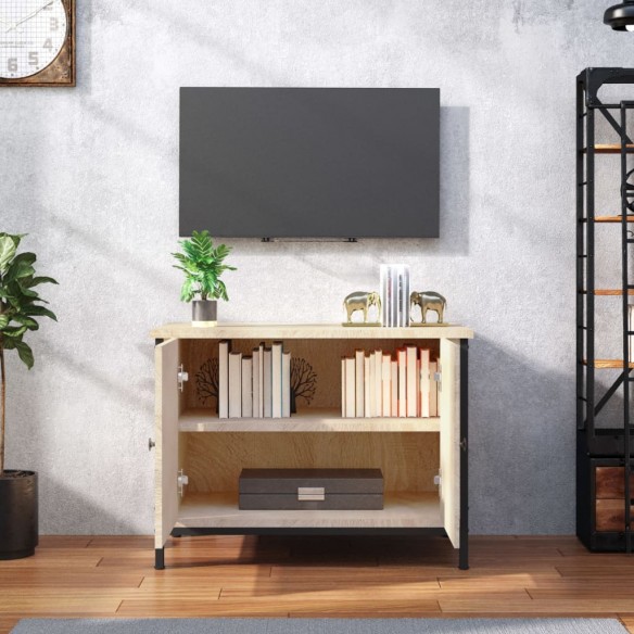 Meuble TV avec portes chêne sonoma 60x35x45cm bois d'ingénierie