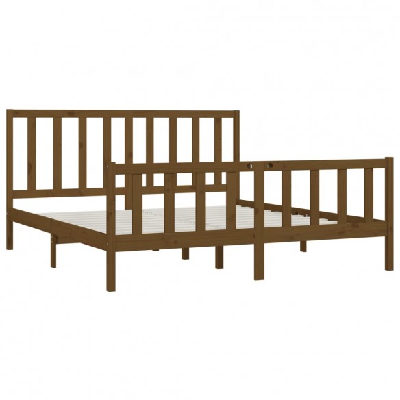 Cadre de lit Marron miel Bois massif 200x200 cm