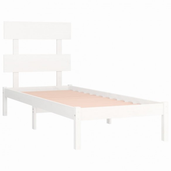 Cadre de lit Blanc Bois massif 90x200 cm