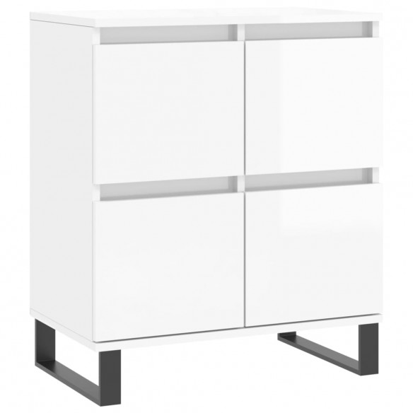 Buffets 3 pcs blanc brillant bois d'ingénierie