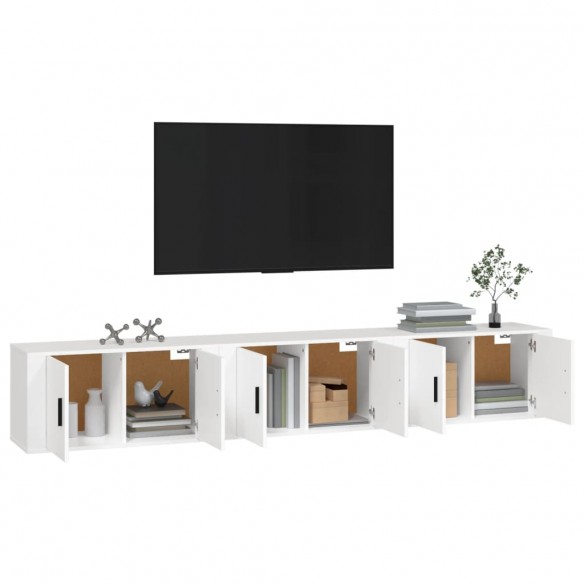 Meubles TV muraux 3 pcs blanc 80x34,5x40 cm