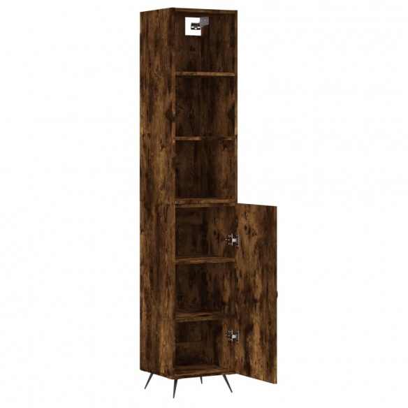 Buffet haut Chêne fumé 34,5x34x180 cm Bois d'ingénierie