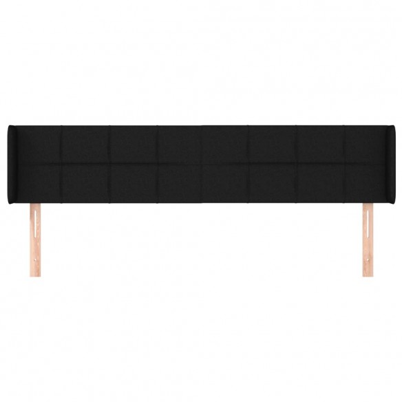 Tête de lit avec oreilles Noir 163x16x78/88 cm Tissu