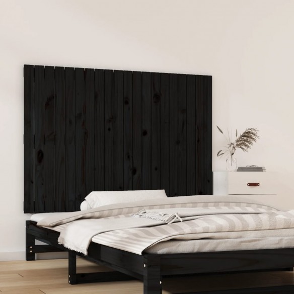 Tête de lit murale Noir 127,5x3x90 cm Bois massif de pin