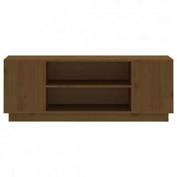 Meuble TV Marron miel 110x35x40,5 cm Bois de pin massif